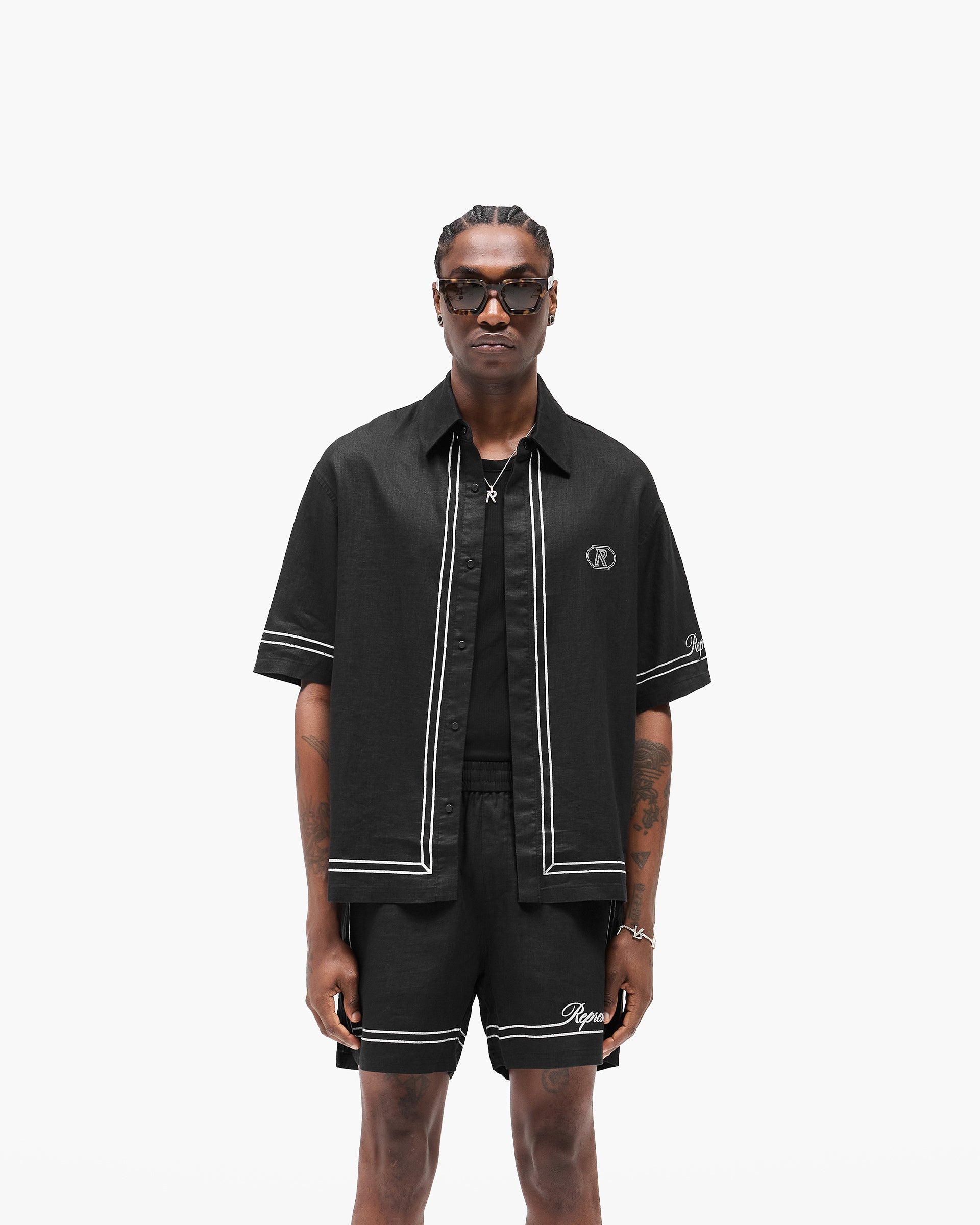 Border Shirt - Jet Black