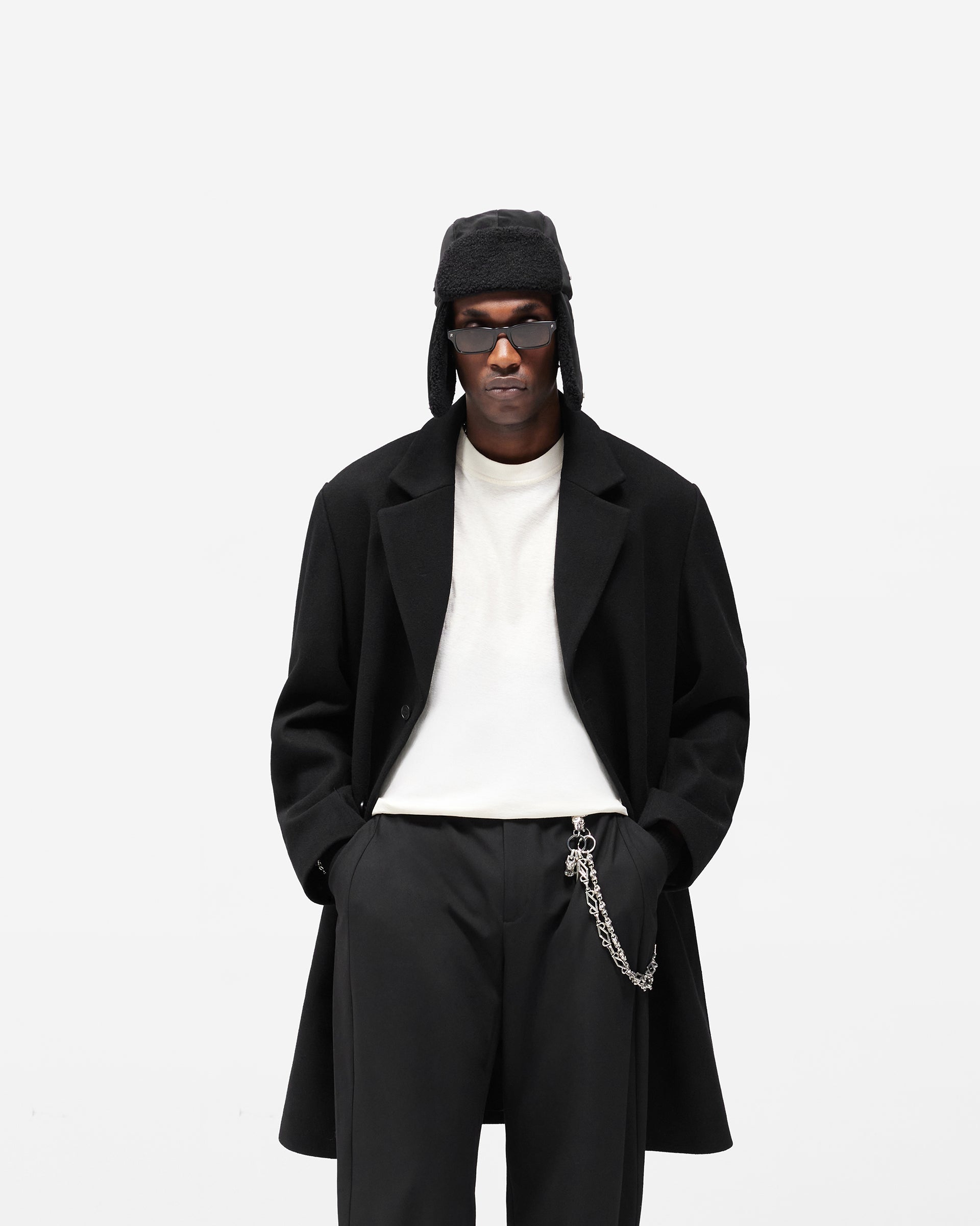 Relaxed Overcoat - Jet Black