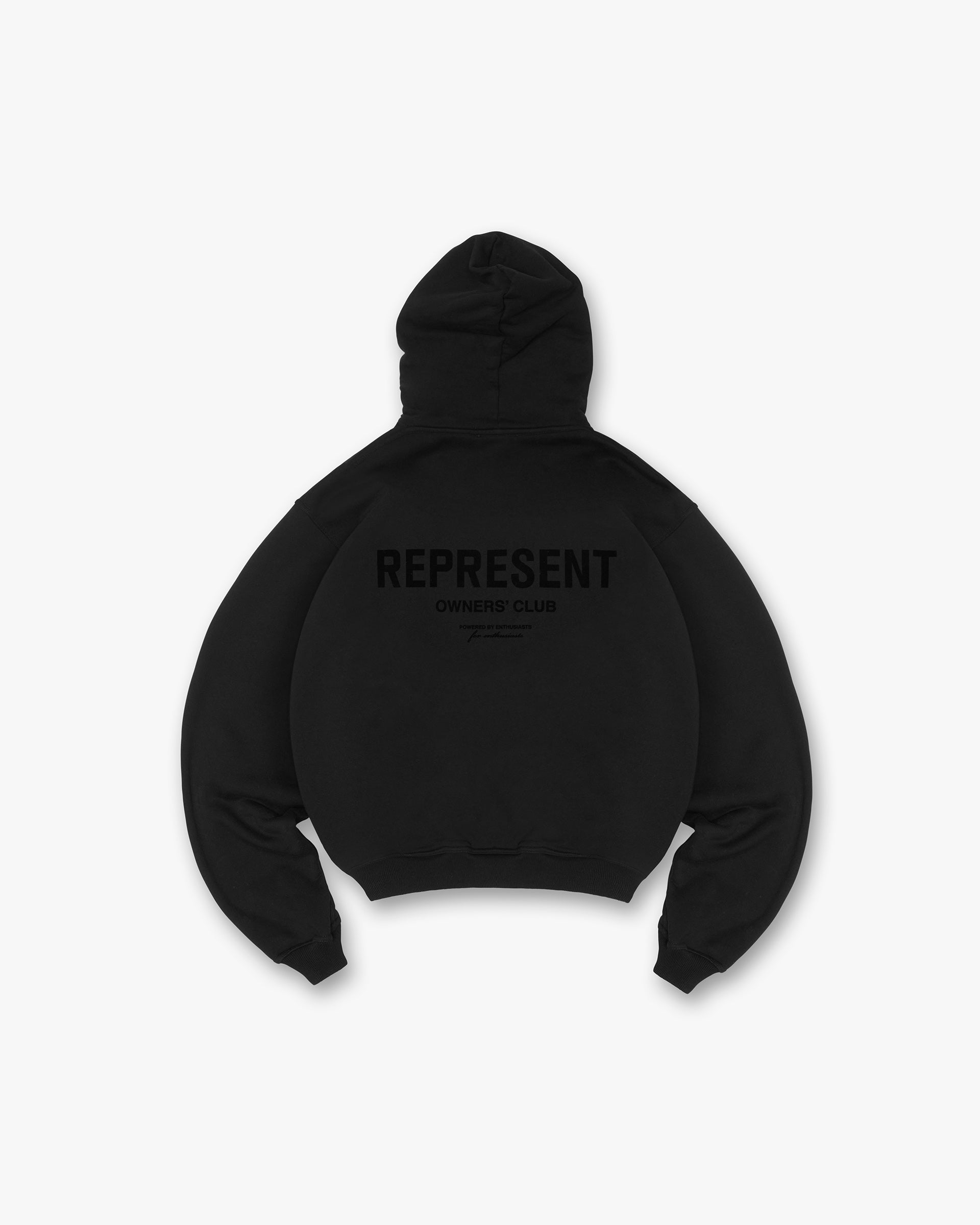 Represent Owners Club Flocked Hoodie - Black