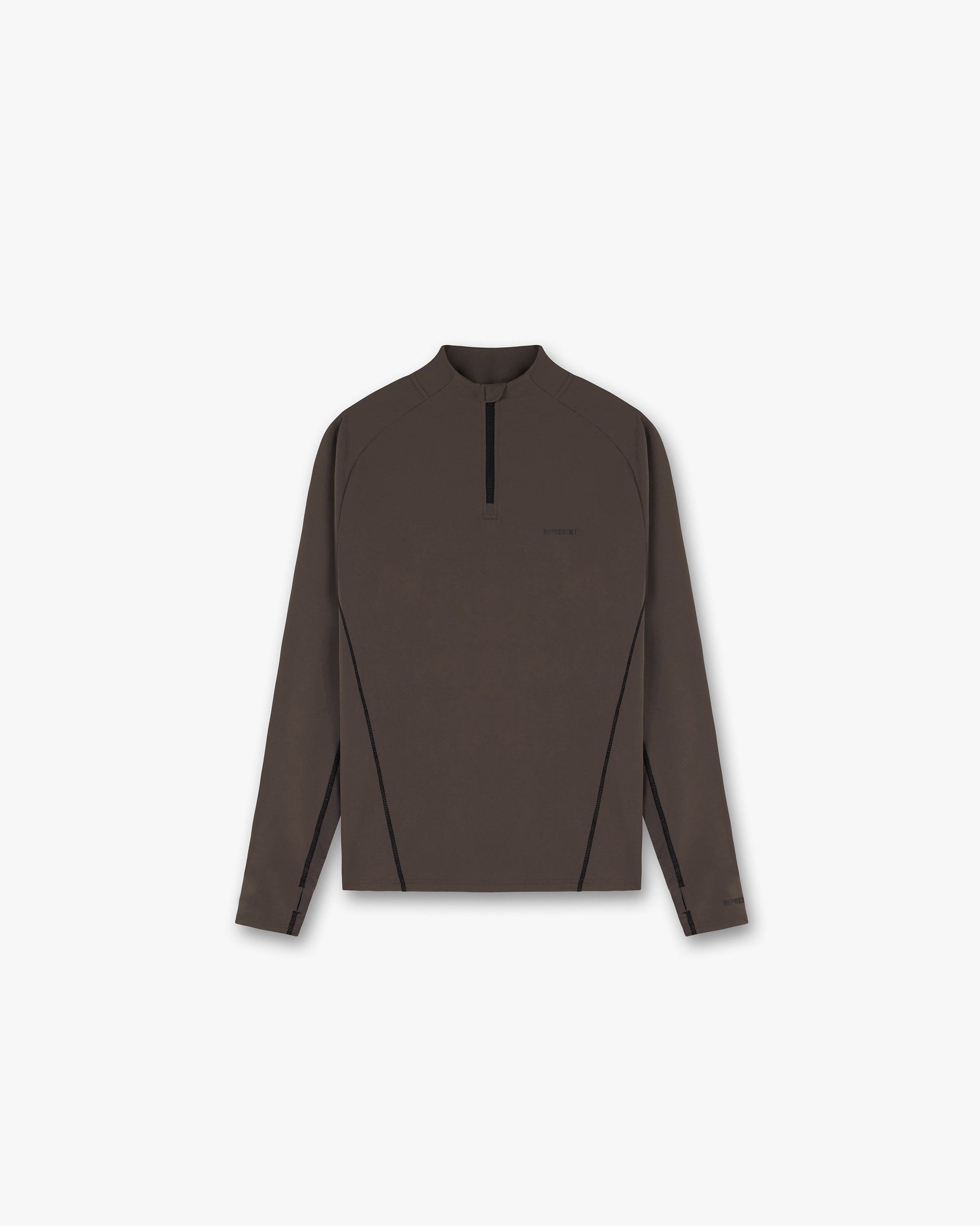 247 Training Zip Neck Top | Dark Oak | Represent Clo