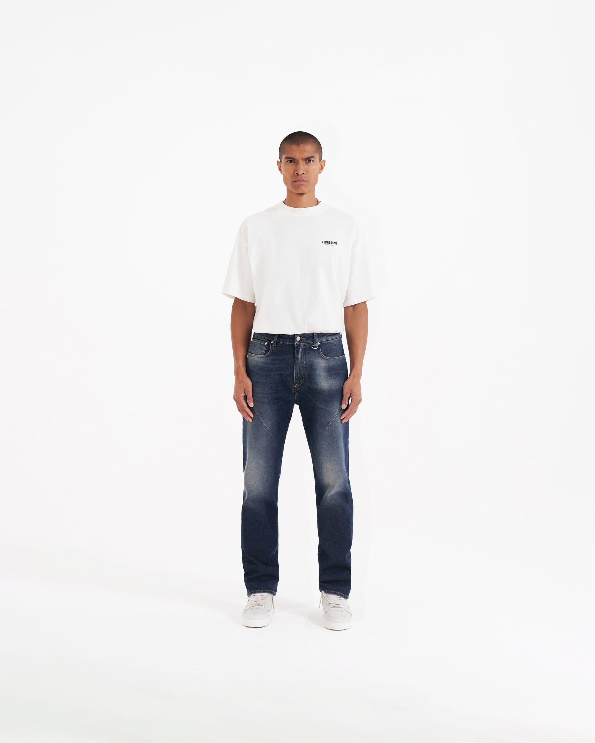 Dark Blue Baggy Jeans | Represent Clo