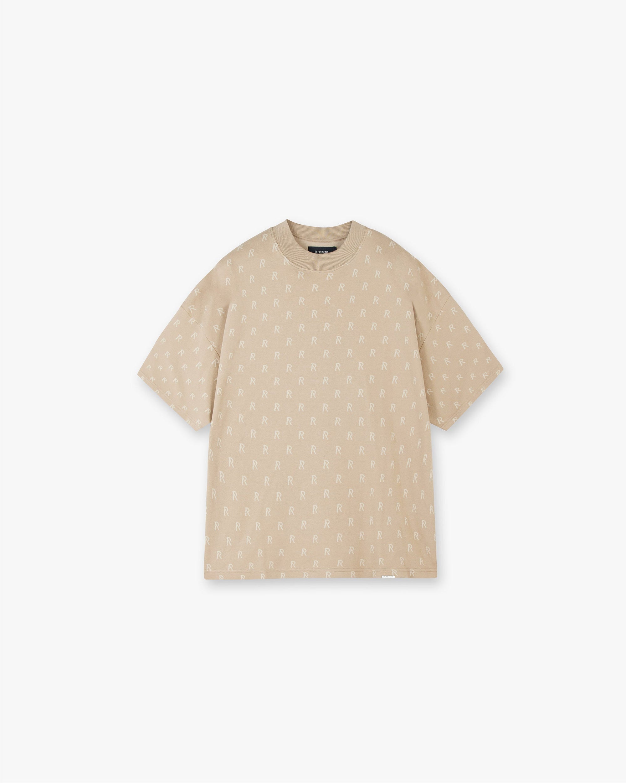 Intarsia Initial T-Shirt | Wheat | Represent Clo
