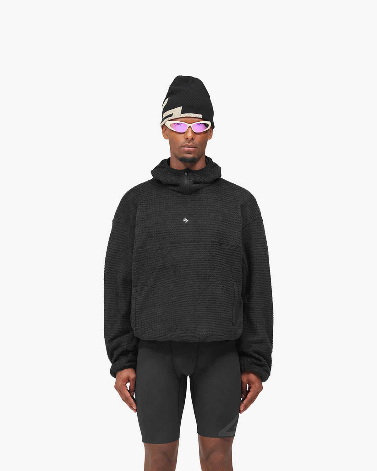 247 Alpha™ Hoodie - Jet Black - Cropped Model - Front