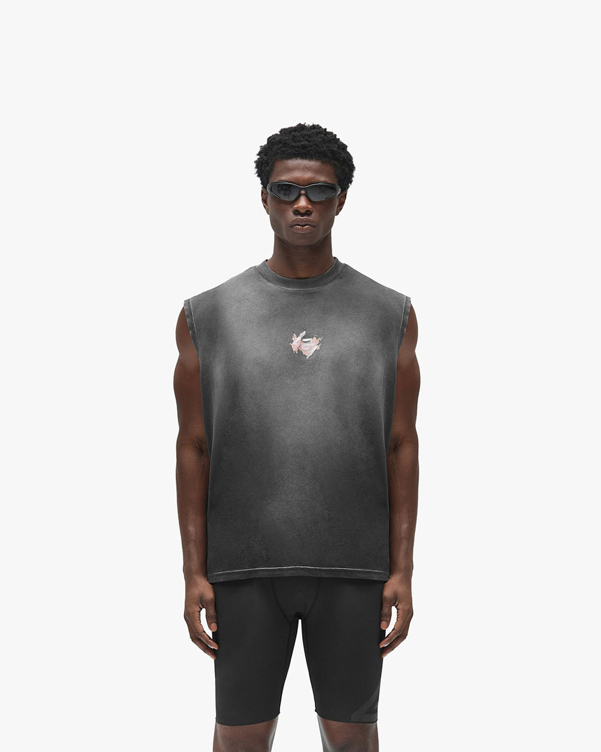 247 Ignite Oversized Tank - Vintage Black - Cropped Model - Front