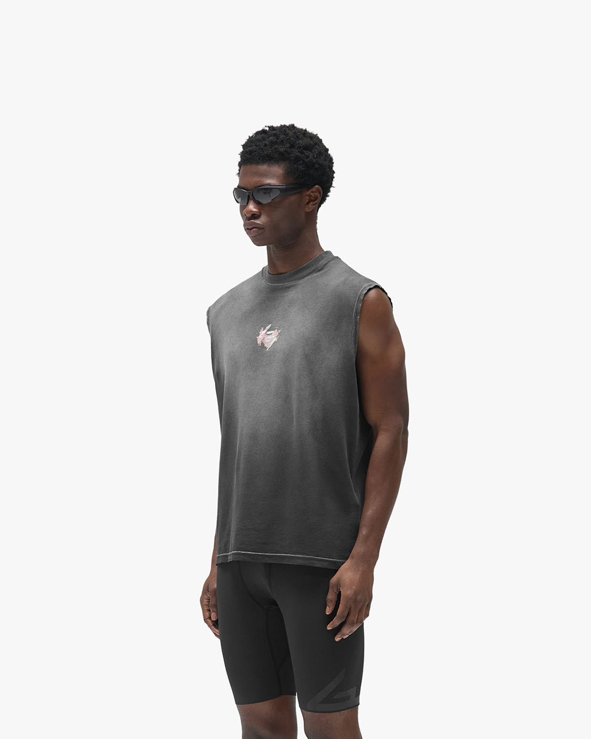 247 Ignite Oversized Tank - Vintage Black - Cropped Model - Front