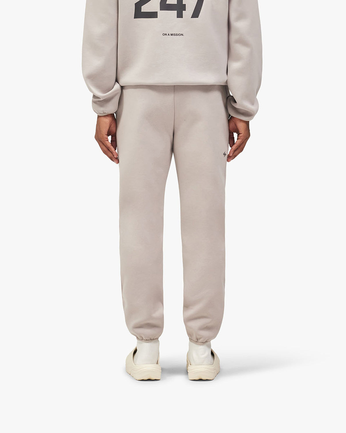 247 Numbers Sweatpant - Ash Grey - Cropped Model - Back