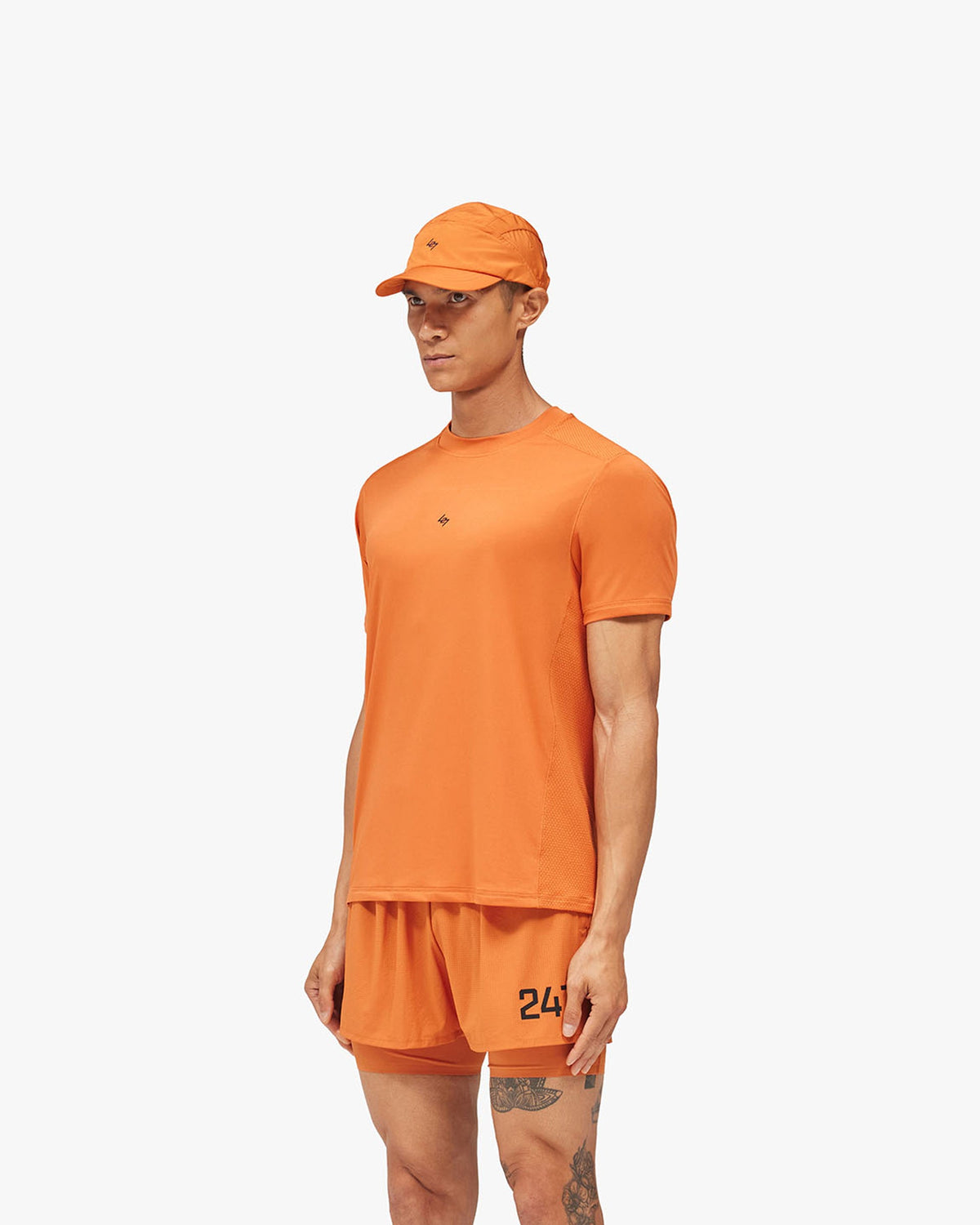 247 Numbers T-Shirt - Ember - Cropped Model - Front