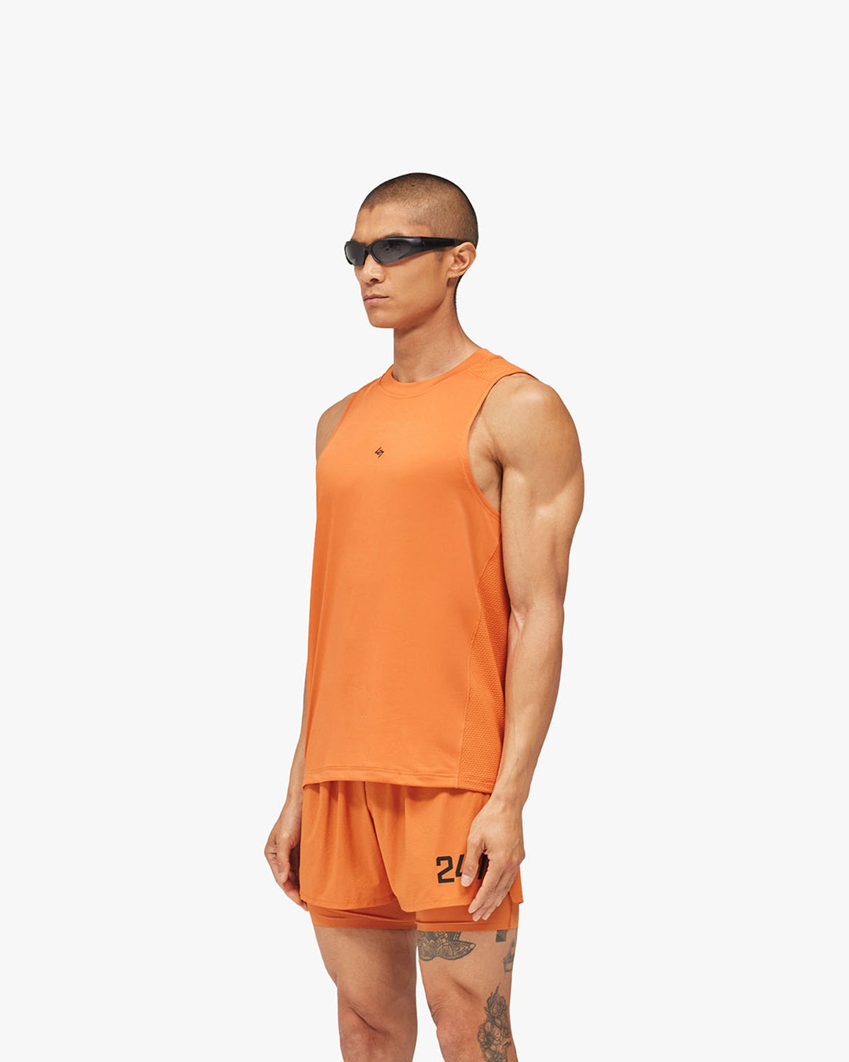 247 Numbers Vest - Ember - Cropped Model - Side