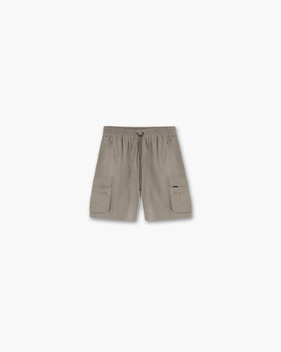 Front product image of mens taupe shorts on a plain white background | 247 Shorts in Taupe | Shorts with comfortable fit and sleek design | 247 Shorts | Represent Clo