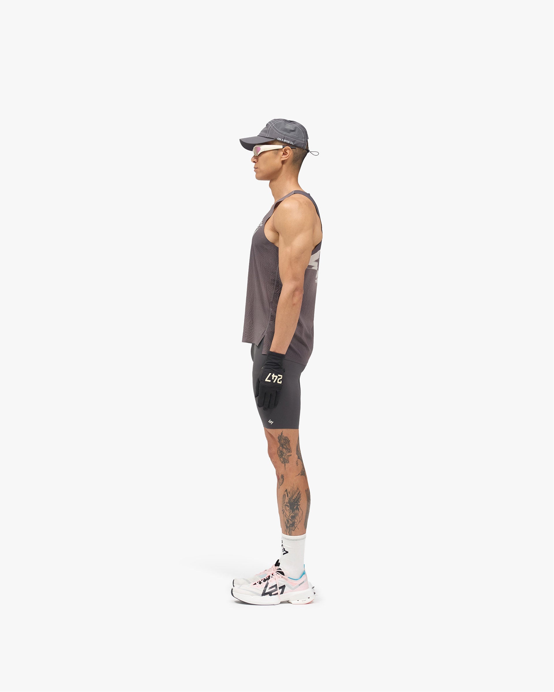 247 Race Half Tight - Washed Grey