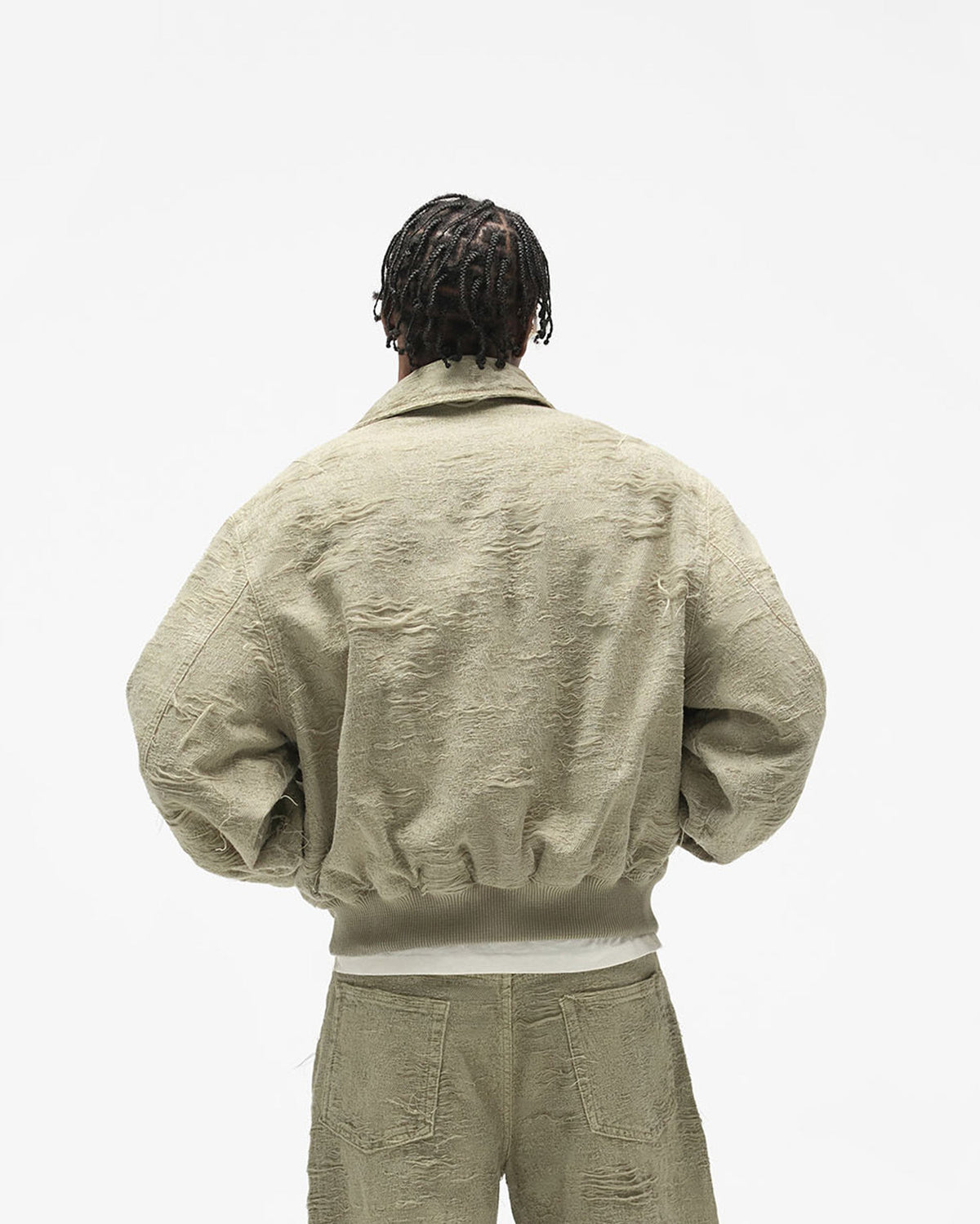 Anarchy Jacket - Stone - Cropped Model - Back