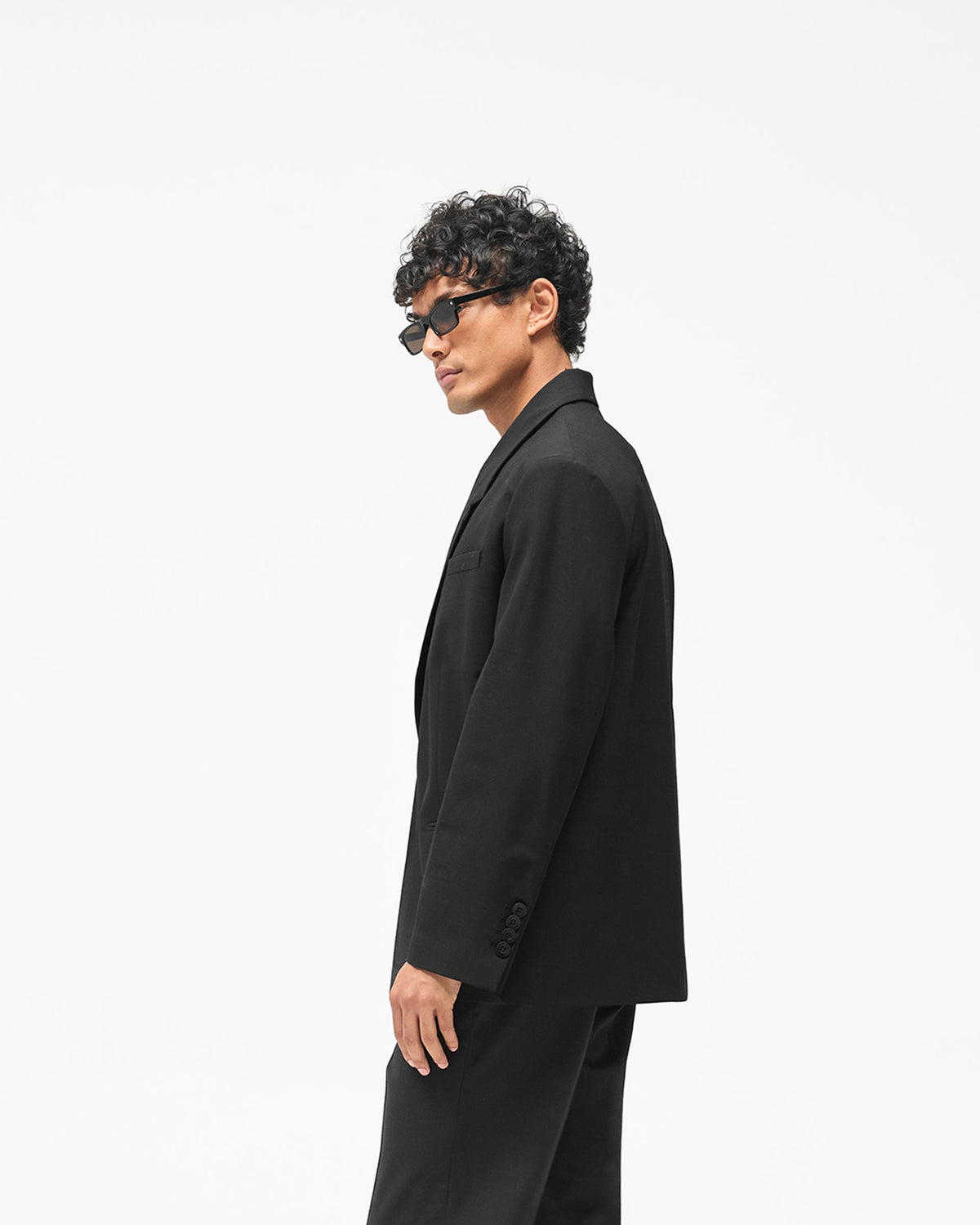 Blazer - Black - Cropped Model - Side