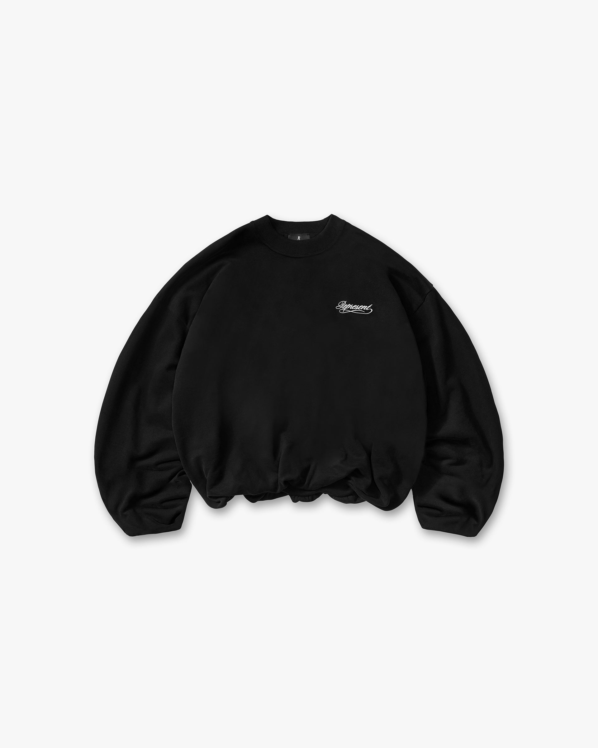 Dual Layer Script Sweater - Jet Black