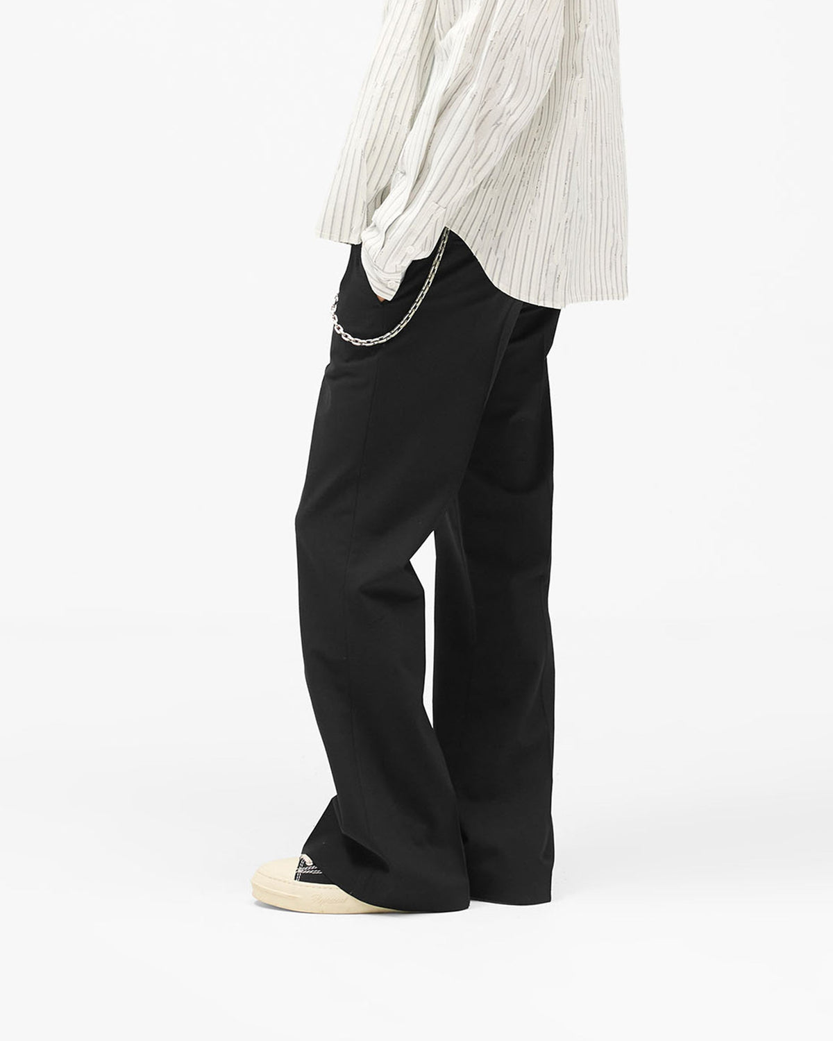 Flare Pant - Black - Cropped Model - Side