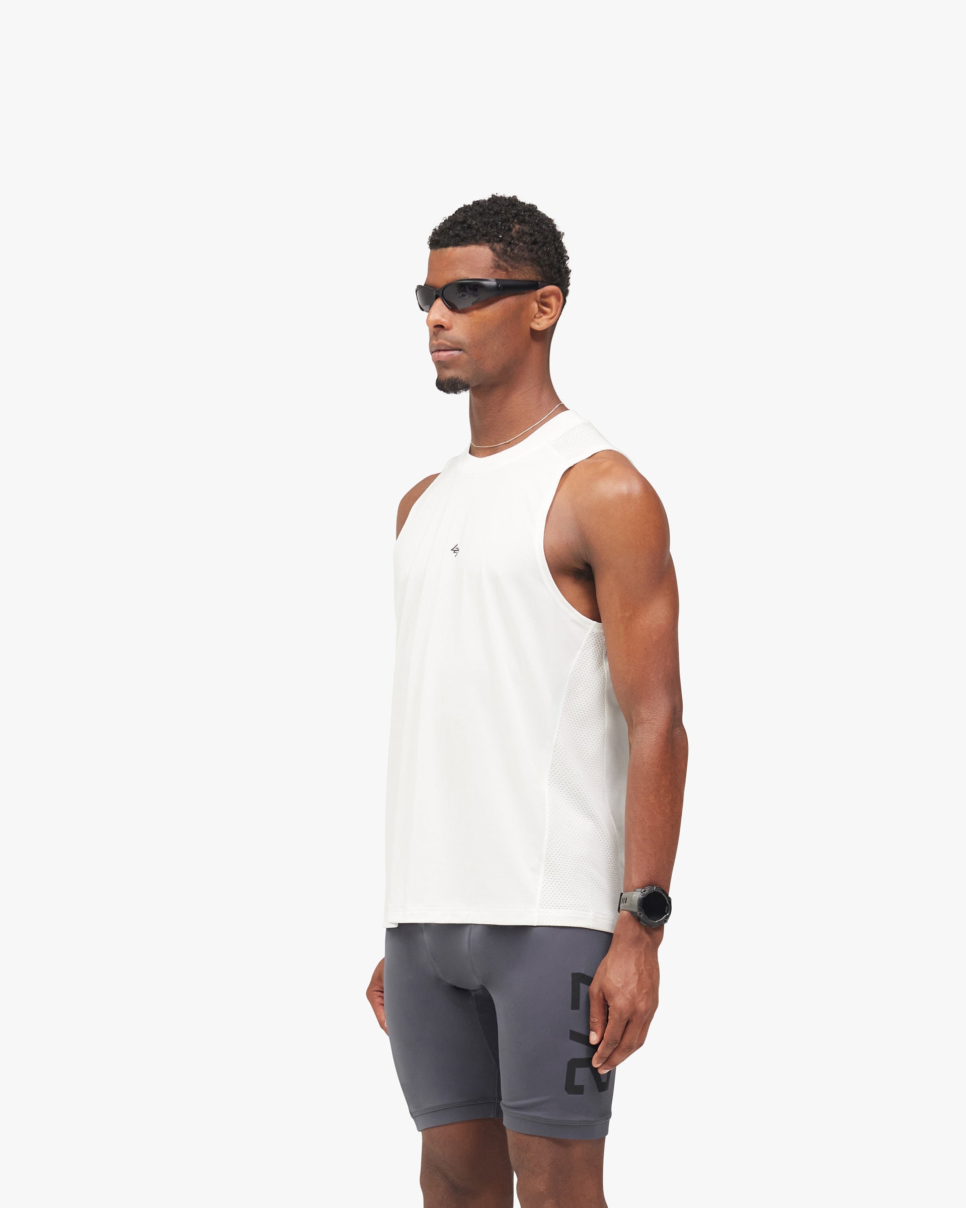 247 Numbers Tank - Flat White