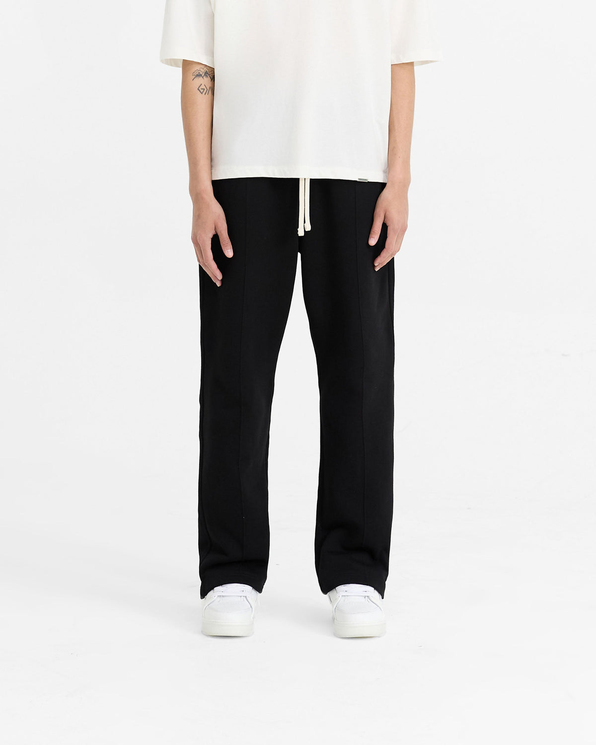 Initial Straight Leg Sweatpants - Jet Black