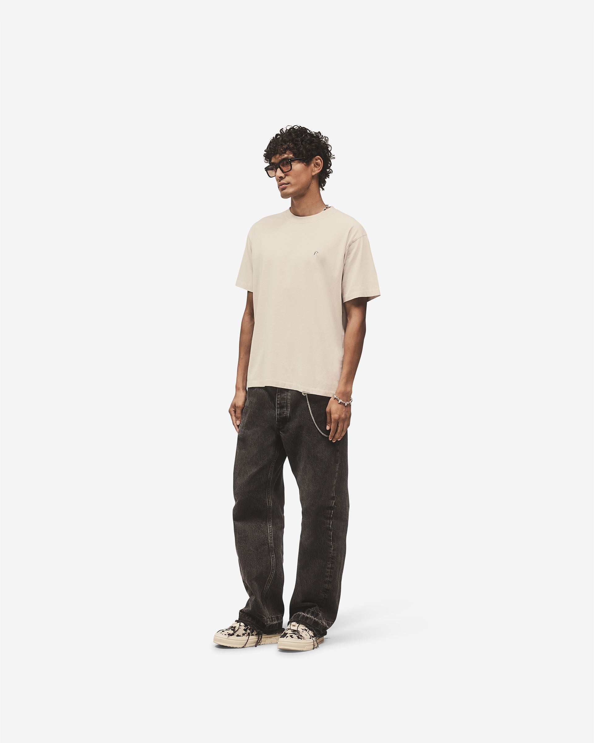 Metal Initial R T-Shirt - Concrete