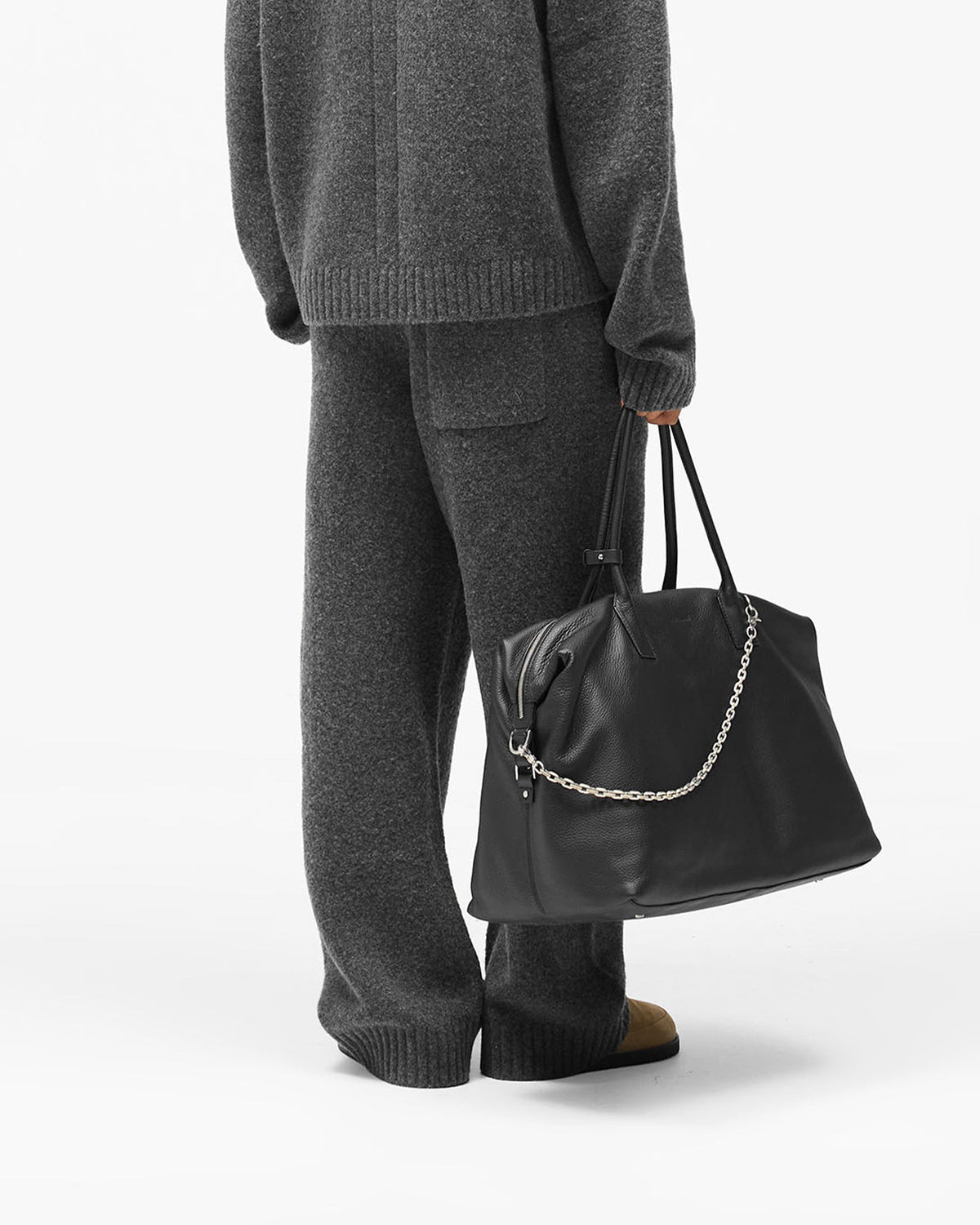 Ramone Knit Sweatpant - Dark Grey - Cropped Model - Back