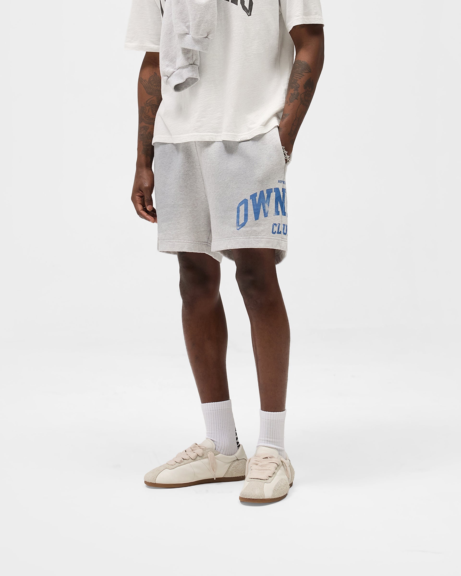 Represent Owners Club Shorts - Sprayed Ice Grey Marl