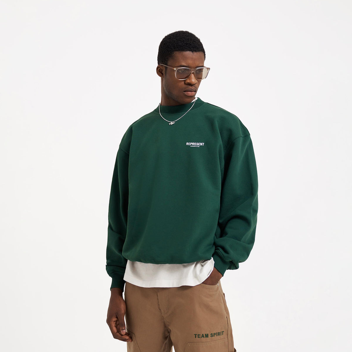 Represent Owners Club Sweater | Racing Green Sweaters | REPRESENT