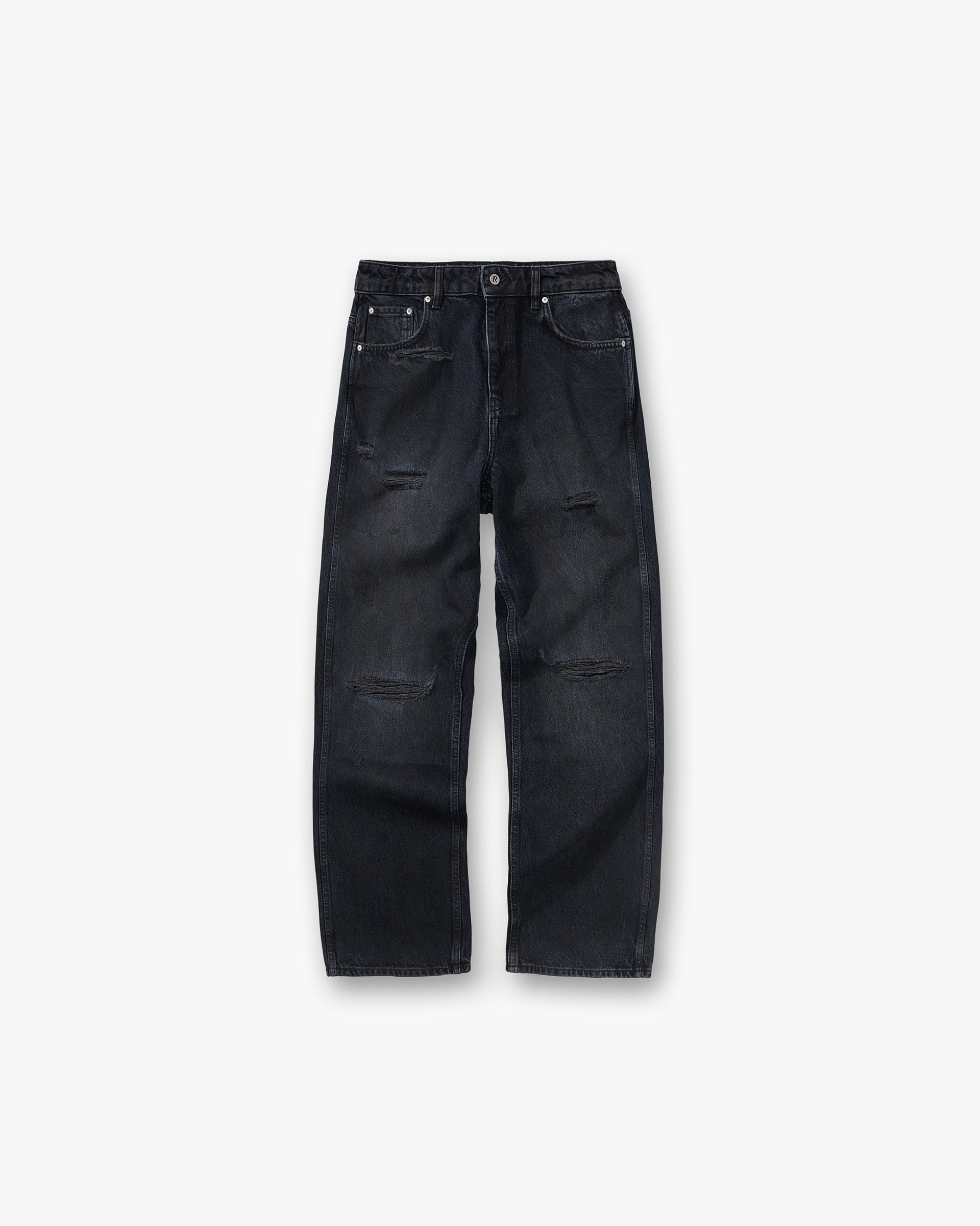 R3 Distressed Baggy Denim - Petrol