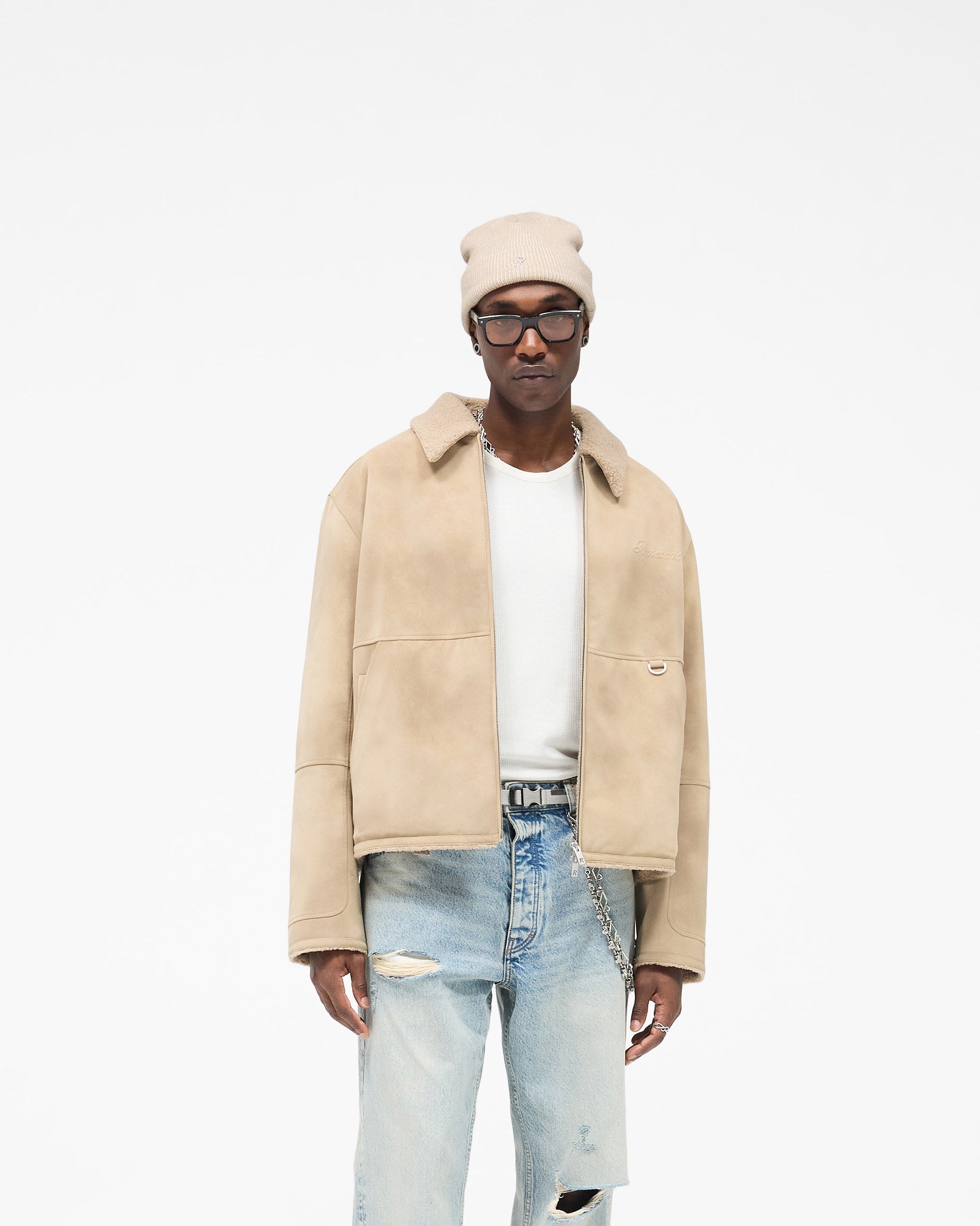 Faux Shearling Jacket - Cafe