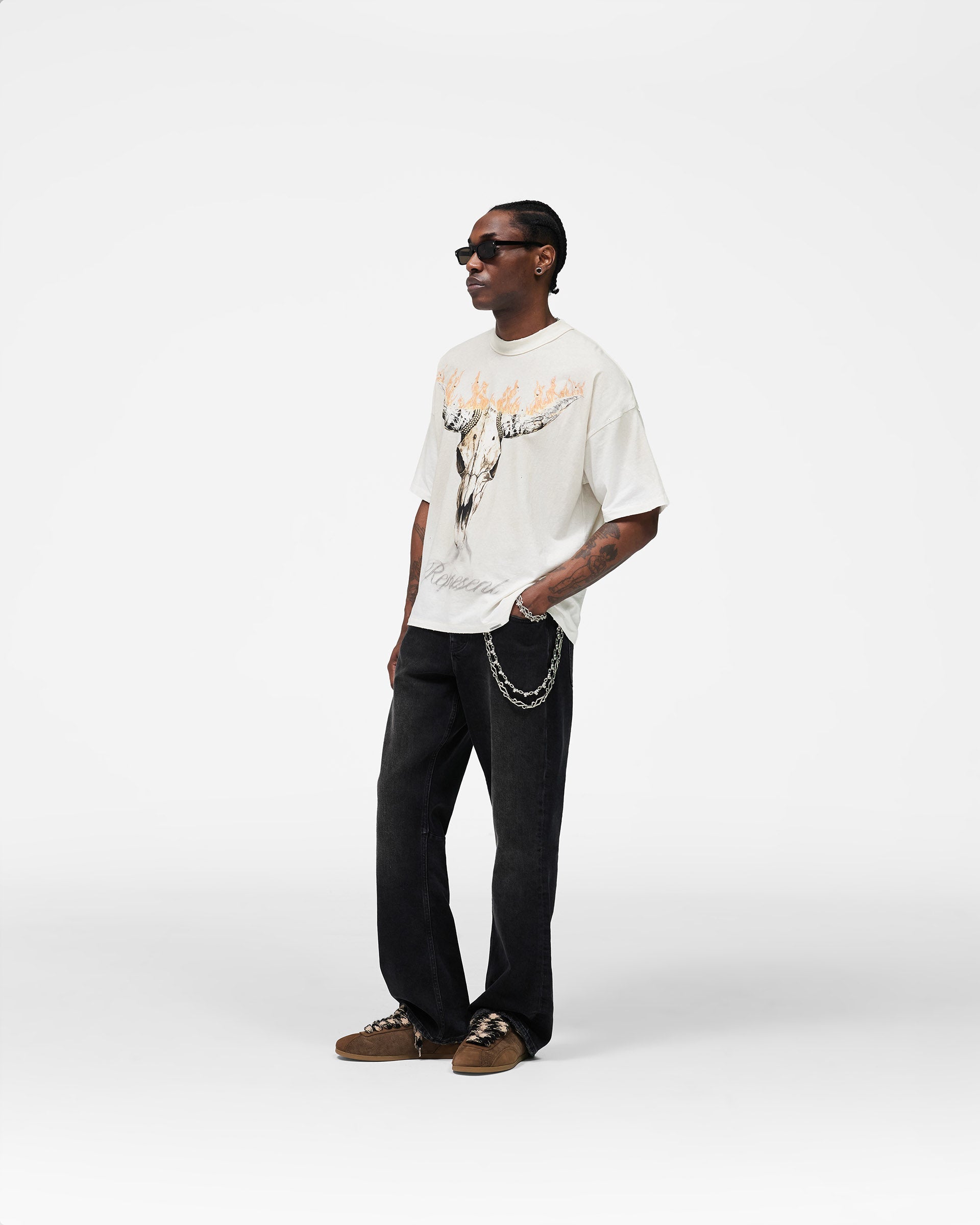 British Cowboys T-Shirt - Washed Ecru