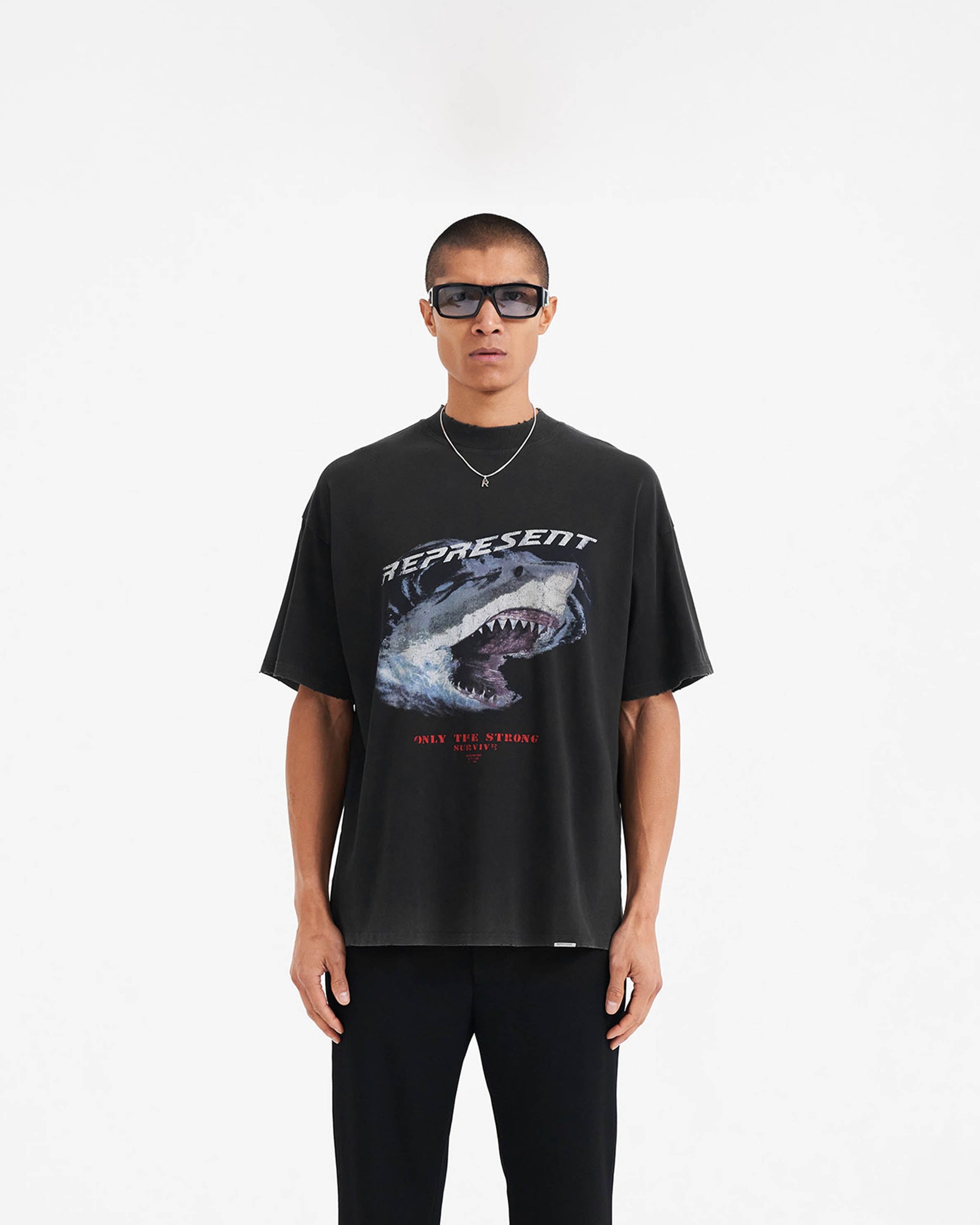 Only The Strong Survive T-shirt | Vintage Black T-Shirts SS21 | Represent Clo