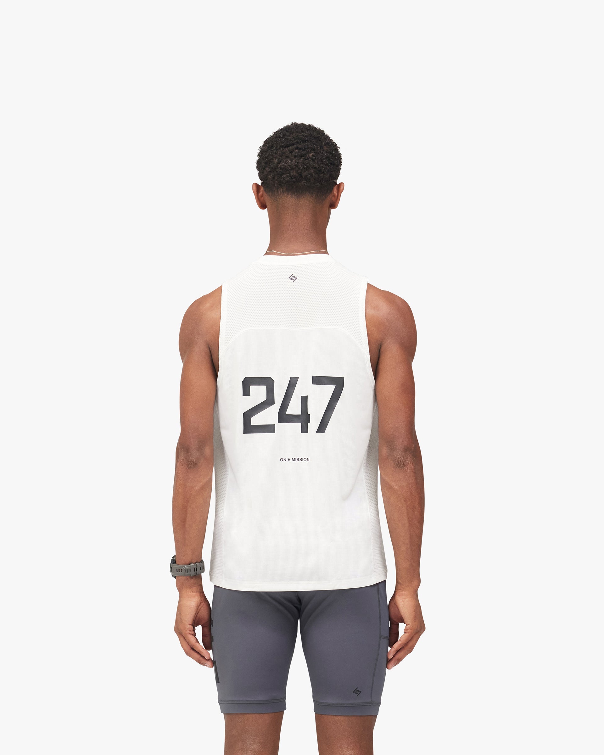 247 Numbers Tank - Flat White